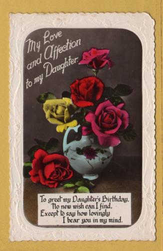 `My Love and Affection to my Daughter` - Postally Used-1933 - Producer Unknown Postcard.