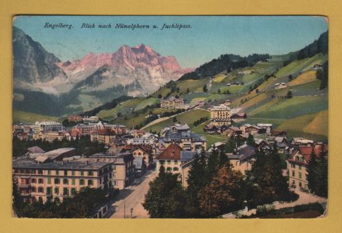 `Engelberg - View of Nunalphorn and Juchlipass` - Postally Used-1913 - E.Goetz Postcard.