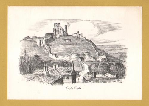 `Corfe Castle - Pencil Etch` - Postally Unused - Judges Postcard.