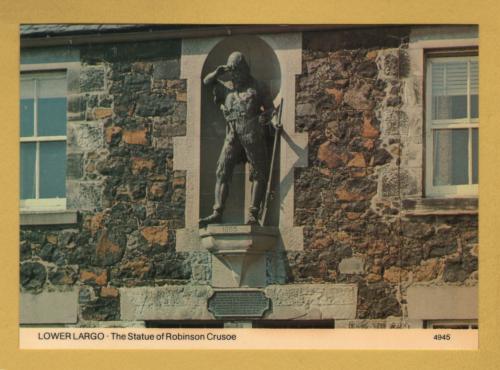`Lower Largo - The Statue of Robinson Crusoe` - Postally Unused - Whiteholme Postcard.
