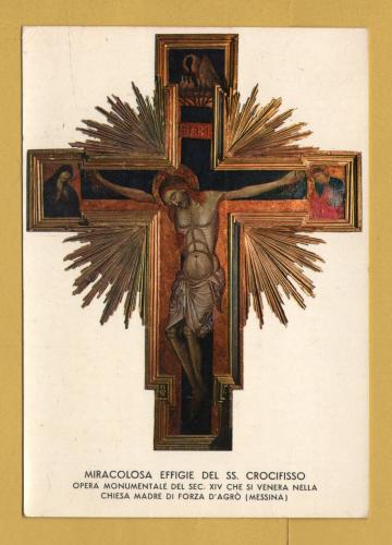 `Messina - Forza d`Agro - `Effigy of Christ Crucified` - Postally Unused - Marconi Postcard.