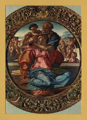 `Florence, Uffrazi Gallery - The Saint Family by Michael Angelo` - Postally Unused - Innocenti Postcard.