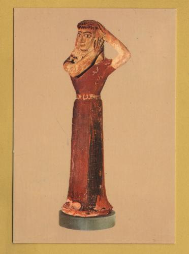 `Santorini Museum - `Archaic Figurine of a Woman`` - Postally Unused - Delta Postcard.