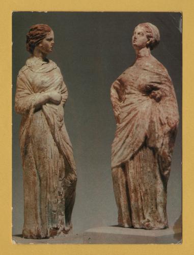 `Alexandria - Greco-Roman Museum - `Two Tanagras (Terracotta Figurines)`` - Postally Used-1996 - Sarapis Postcard.