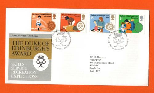 Post Office - FDC - 12th August 1981 - `The Duke of Edinburghs Awards` - Addressed First Day Cover