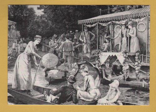 `Henley Royal Regatta, Cartoon `The Golden Days` from the Graphic 1891` - Postally Used-1995 - Publisher Unknown Postcard.