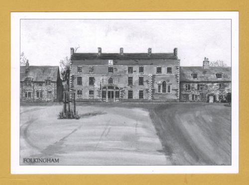 `Folkingham by Alan Drury` - Postally Unused - Alan Drury Postcard.