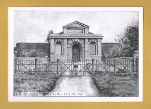 `The House of Correction - Folkingham by Alan Drury` - Postally Unused - Alan Drury Postcard.