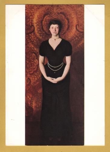 `Isabella Stewart Gardner by John Singer Sargent` - Postally Unused (although message written to rear) - Isabella Stewart Gardner Museum Postcard.