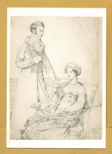 `Sir John Hay and His Sister Mary 1816 by Jean Auguste Dominique Ingres` - Postally Unused (although message written to rear) - British Museum Postcard.