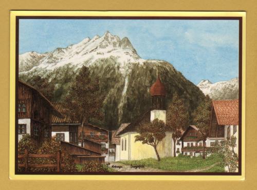 `Austria - `Chapel in Langenfeld in the Oetz Valley by Rene Rietmeyer`` - Postally Unused - Rene Rietmeyer Postcard.