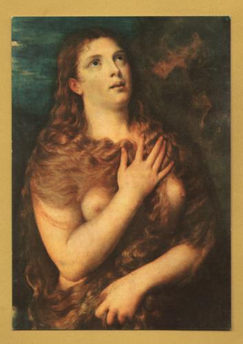 `Florence - Galleria Pitti - `The Magdalen by Tiziano` - Postally Unused - Magit Postcard.