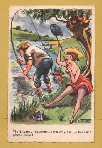 `Vite Brigitte...l`epuisette....enfant ca y est...` - Postally Unused - G.Picard Postcard