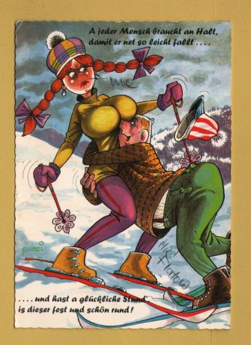 `A jeder Mensch Graucht an Halt,damit er net so leicht fallt.....` - Postally Used-1974 - Austrian Postcard