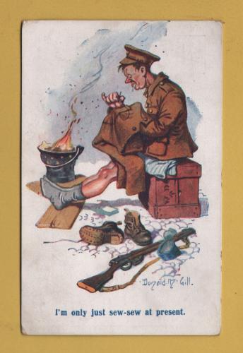 `I`m Only Just Sew-Sew At Present - Comique Series No.1987`- Donald Mcgill - Postally Used - Inter Art Postcard