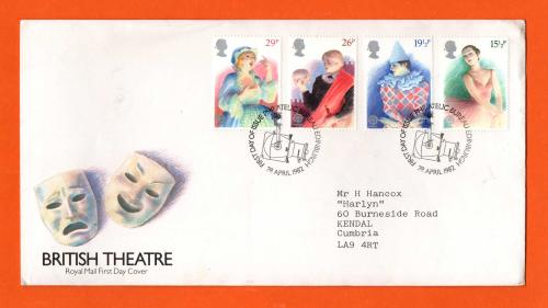 Royal Mail - FDC - 28th April 1982 - `British Theatre` - Addressed First Day Cover