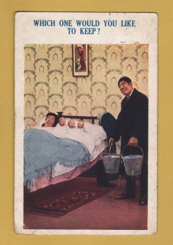 `Which One Would You Like To Keep? - `Life Model Series No.1034`` - Postally Used-1921 - Bamford & Co Ltd Postcard