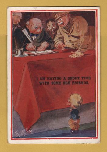`I Am Having A Short Time With Some Old Friends` - Postally Used-1923 - Producer Unknown Postcard
