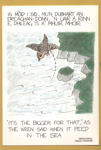 `Is Moid I Sid, Mu`n Dubhairt An Drfeaghan-Don,.....Gaelic Proverb` - Postally Unused - Town Hall, Isle of Lewis Postcard