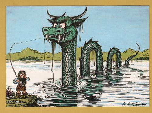 `The Loch Ness Monster by Maurice Scott Cameron` - Postally Unused - J.Arthur Dixon Postcard