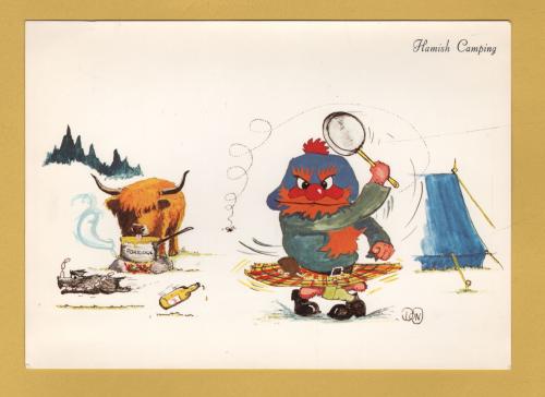 `Hamish Camping` - Postally Unused - Don-Mor Postcard
