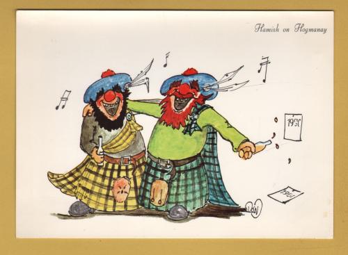 `Hamish on Hogmanay` - Postally Unused - Don-Mor Postcard