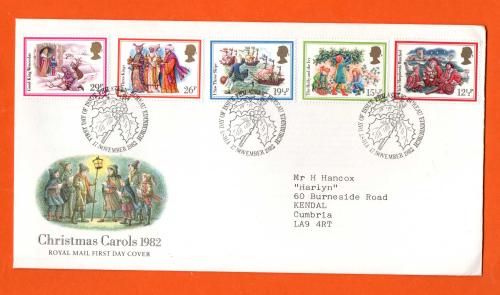 Royal Mail - FDC - 17th November 1982 - `Christmas Carols` - Addressed First Day Cover