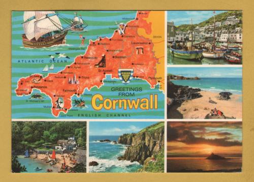 `Greetings From Cornwall` - Postally Used-1983 - John Hinde Postcard