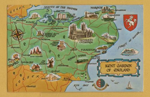 `Kent Garden of England` - Postally Used-1969 - D.Bennett Postcard