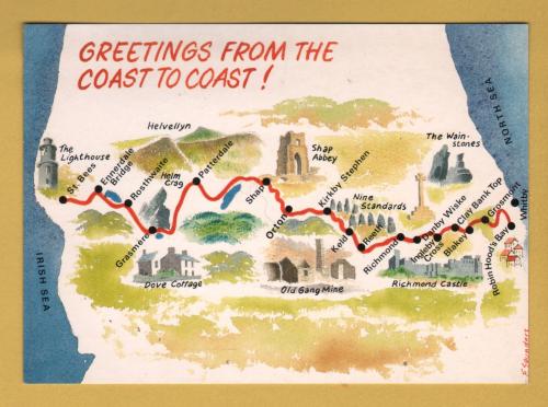 `Greetings From Coast To Coast!` - Postally Unused - Peter Pedley Postcard