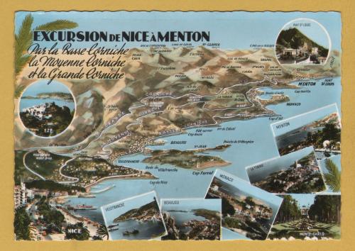 `Excursion De Nice A Menton...` - Postally Unused - Cie Des Arts Postcard