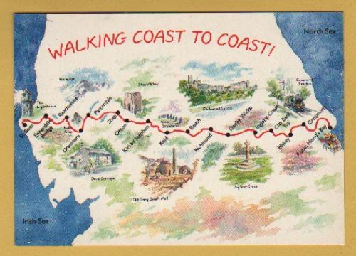 `Walking Coast to Coast!` - Postally Unused - Peter Pedley Postcard