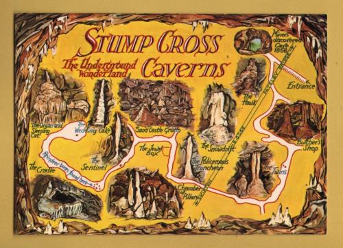 `Stump Cross Caverns - The Underground Wonderland` - Postally Unused - E.T.W.Dennis Postcard
