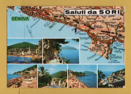 `Saluti da Sori` - Postally Used-1991 - Garami Postcard