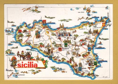 `Sicilia` - Postally Used-1993 - Department of Tourism Postcard
