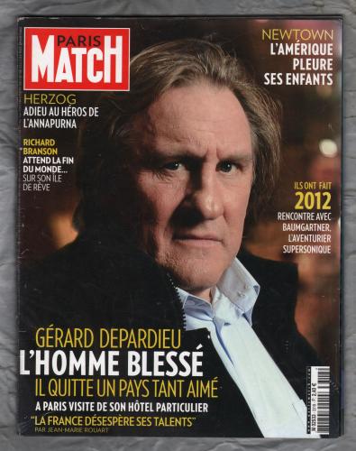 Paris Match (French Language) - 20th/26th December 2012 - Number 3318 - `Gerard Depardieu, L`Homme Blesse...` - Published by Hatchette Filipacchi Associes
