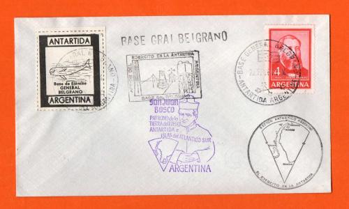 To: Buenos Aires - 2nd February 1968 - From: Argentine Antarctic - Base General Belgrano - 22nd February 1967 