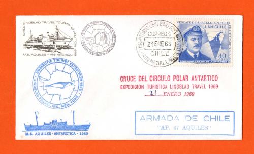 Crossing The Antarctic Circle - Lindblad Travel - 21st January 1969 - `Chilean Antarctic Territory` - Postmark