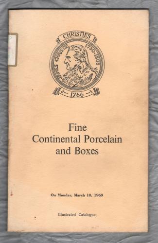 Christie`s - Auction Catalogue - `Fine Continental Porcelain and Boxes` - St James,London - Monday 10th March 1969