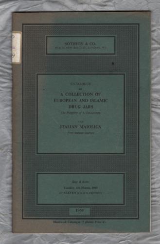 Sotheby`s Auction Catalogue - `A Collection of European and Islamic Drug Jars...` - London - Tuesday 4th March 1969