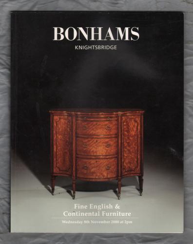 Bonhams - Auction Catalogue - `Fine English & Continental Furniture` - Knightsbridge - Wednesday 8th November 2000
