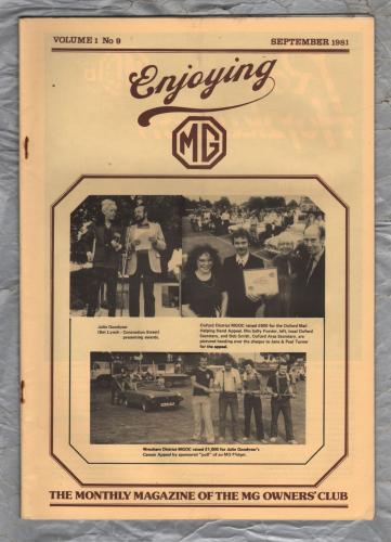 Enjoying MG - Vol.1 No.9 - September 1981 - `Improving MG Door Locks` - Published by MG Owners Club