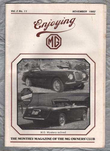 Enjoying MG - Vol.2 No.11 - November 1982 - `V8 Cooling Fans` - Published by MG Owners Club