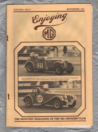 Enjoying MG - Vol.1 No.11 - November 1981 - `Photo Corner` - Published by MG Owners Club