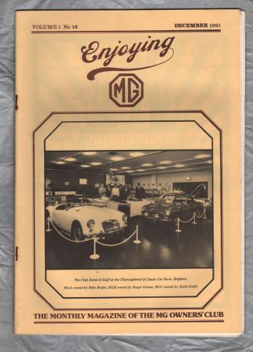 Enjoying MG - Vol.1 No.12 - December 1981 - `Tuning Early Midgets` - Published by MG Owners Club