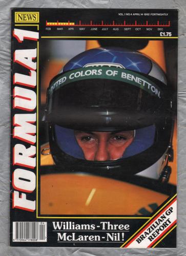 F1 News - Vol.1 No.4 - April 14 1992 - `Williams Three - McLaren Nil!` - Formula 1 News Ltd