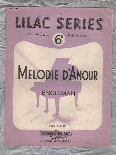 Lilac Series No 24 - `Melodie D'Amour` - by H. Engleman - Published by Regina Music Publishing Co