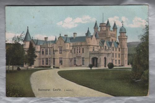 `Balmoral Castle (Hardie)` - Aberdeenshire - Postally Used - Birmingham 8th August 191? - Christian Novels Publishing Co. Postcard.