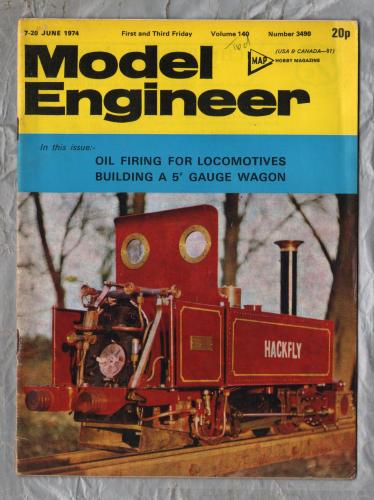Model Engineer - Vol.140 No.3490 - 7-20 June 1974 - `Oil Firing For Locomotives` - Published by M.A.P. Ltd