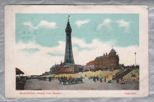 `Blackpool From the Beach` - Postally Used - Cleator 9th October 1905 Postmark 